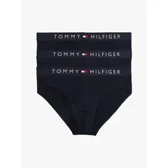 TOMMY HILFIGER - Pack De 3 Slip Con Logo Azul
