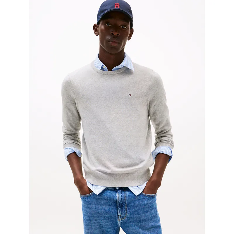 TOMMY HILFIGER - Sweater Essential C-Neck Gris Tommy Hilfiger