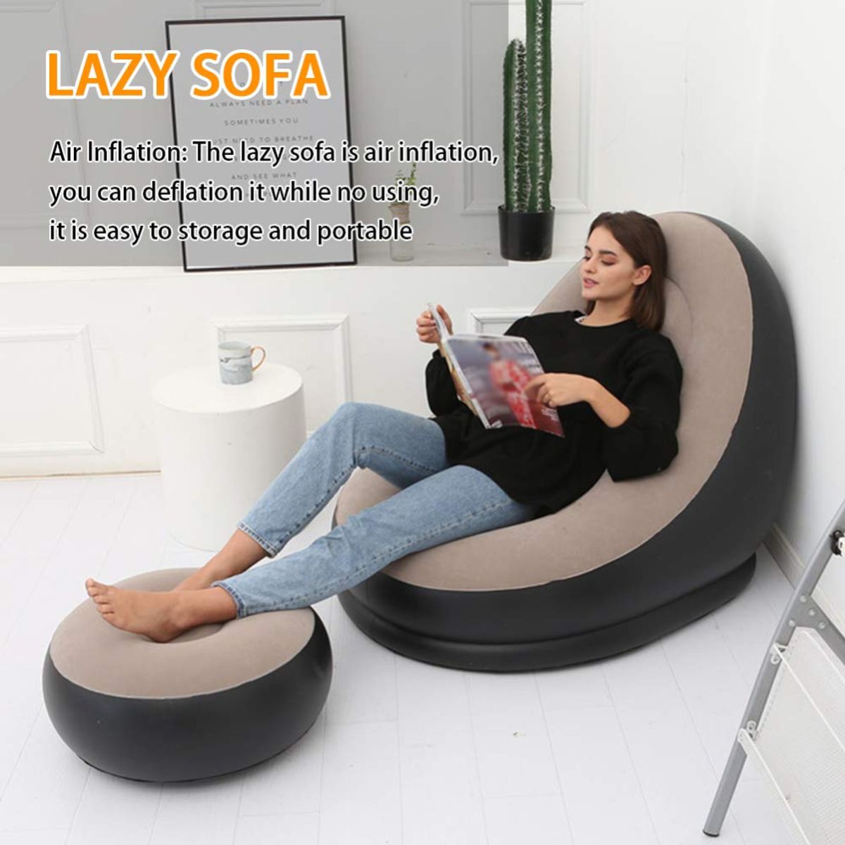 MOVI - Sofá Sillón Inflable Posa Pies