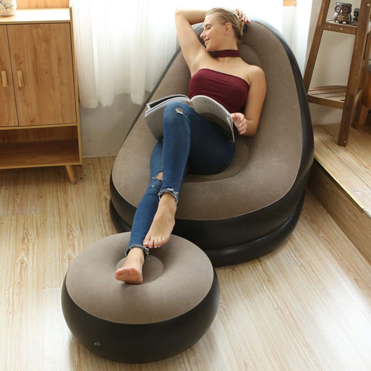 MOVI - Sofá Sillón Inflable Posa Pies