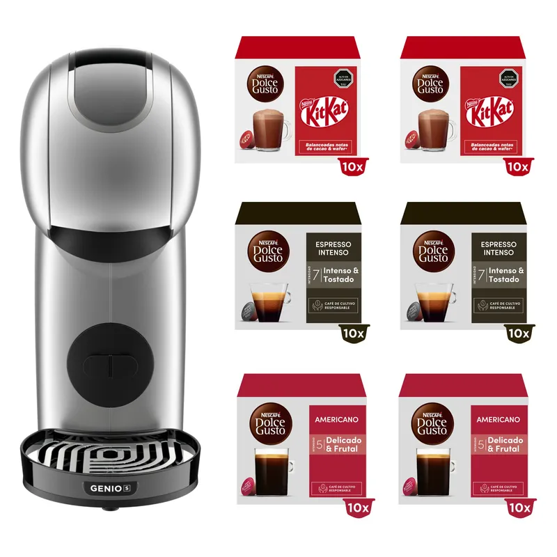 DOLCE GUSTO - Cafetera NESCAFÉ® Dolce Gusto® Genio S + 6 cajas capsulas