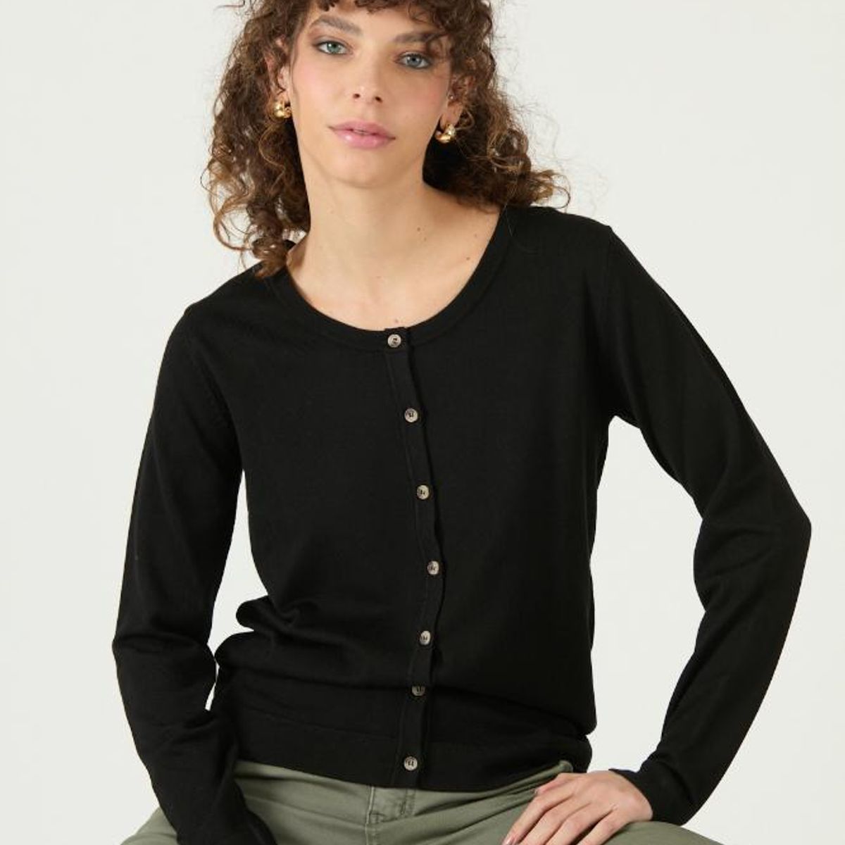 PRIVILEGE - Cardigan negro PRIVILEGE 3403