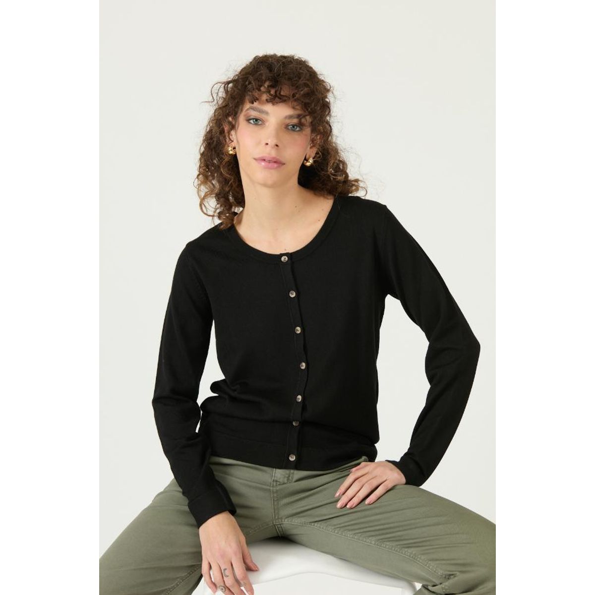PRIVILEGE - Cardigan negro PRIVILEGE 3403