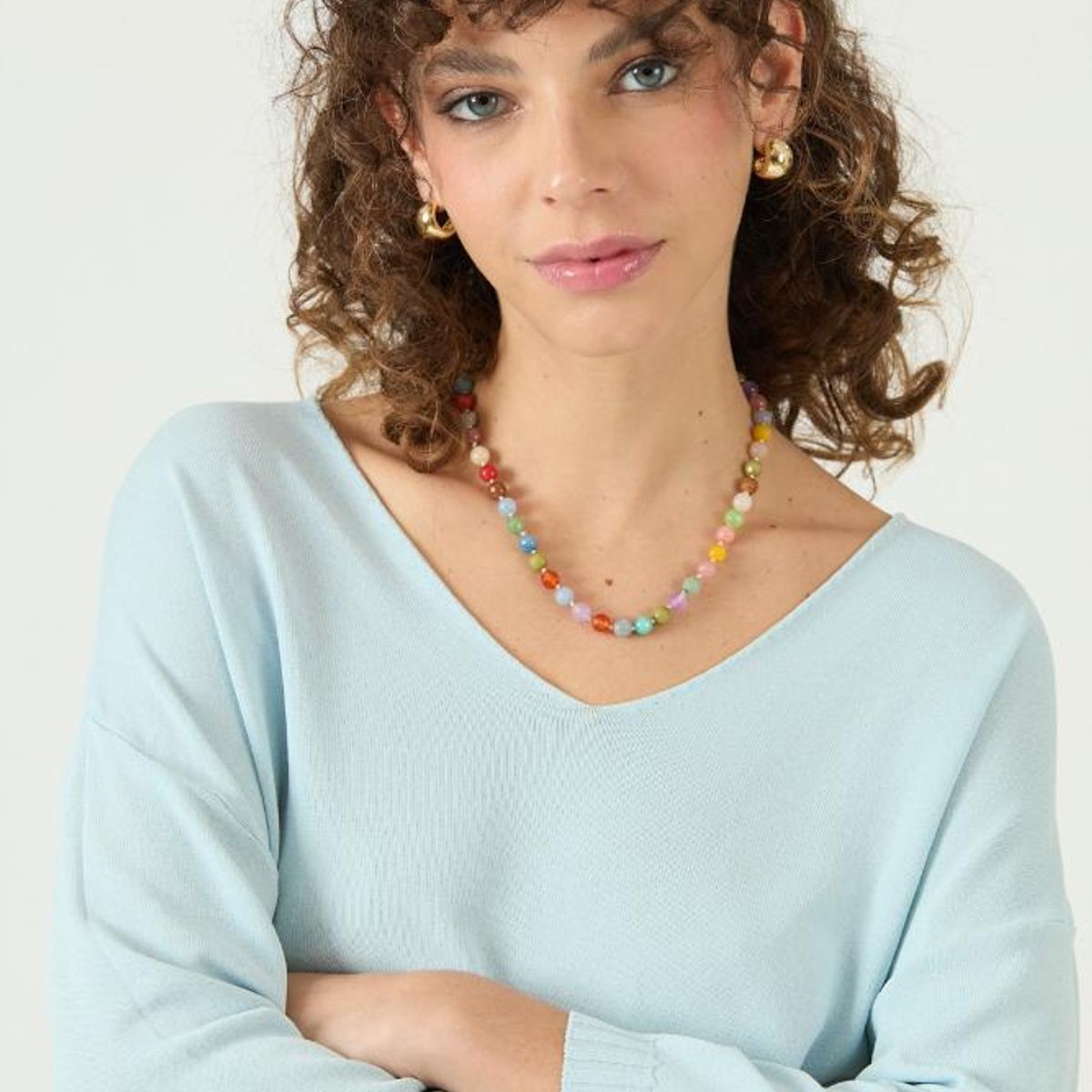 PRIVILEGE - Sweater celeste PRIVILEGE 3384