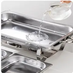 MUNDO MAGIA - Chafer Bufetera Ollas Vaporeras Cacerola Acero Inoxidable 9l