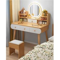 Tocador Madera Espejo Con Luz 100ancho40120cm Con Taburete