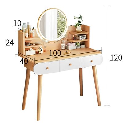 Imagen 2 del producto Tocador Madera Espejo Con Luz 100ancho40120cm Con Taburete