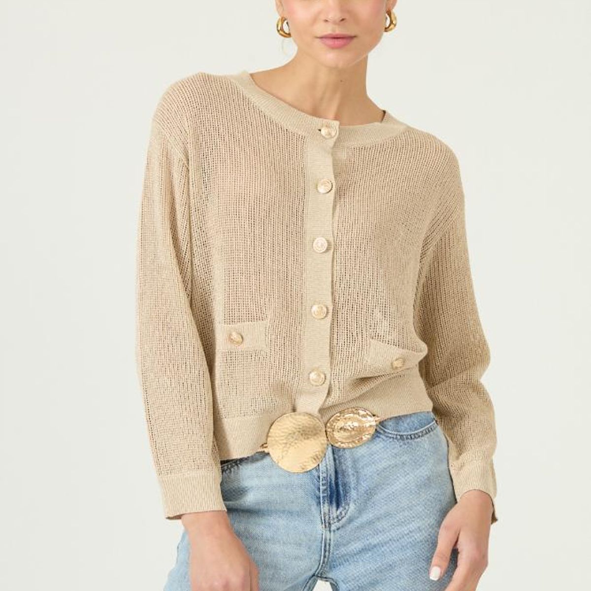 PRIVILEGE - Cardigan beige 2938