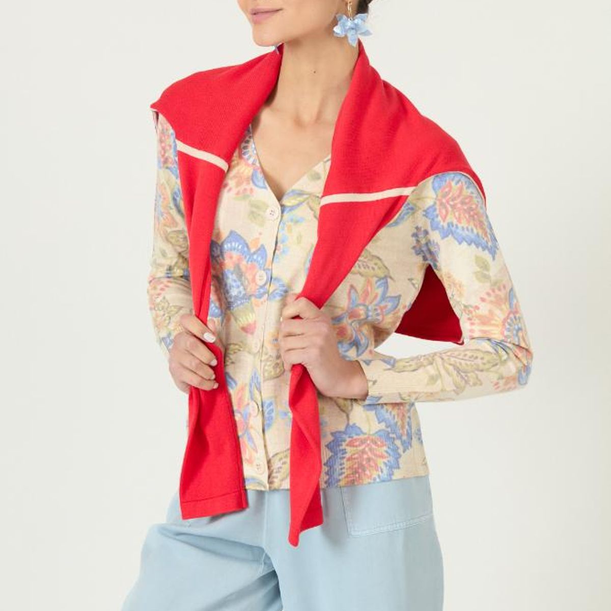 PRIVILEGE - Cardigan multicolor estampado 2935