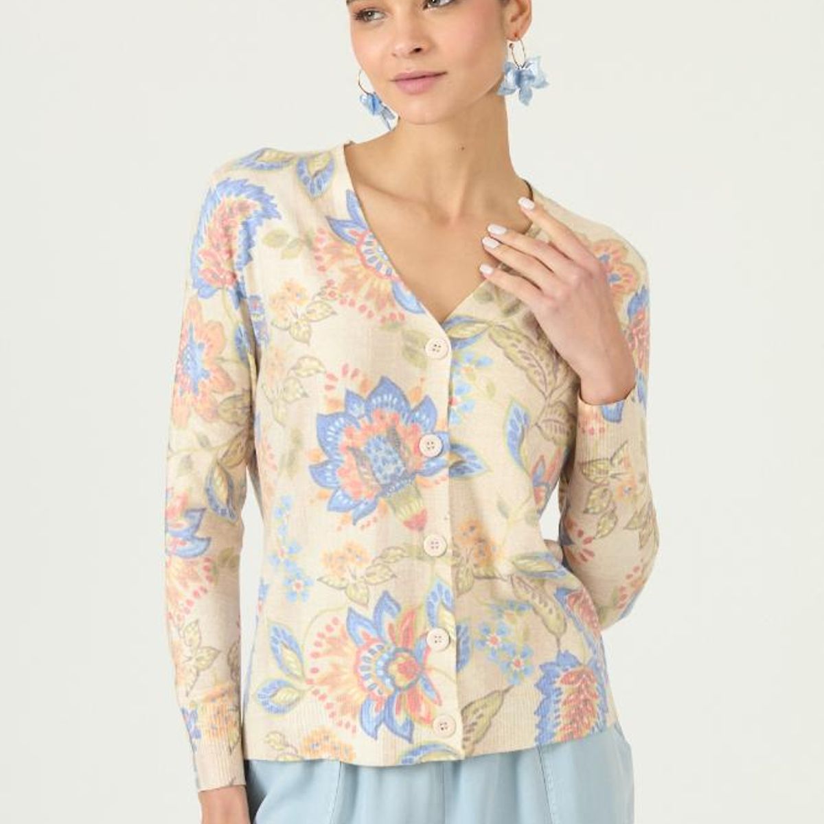 PRIVILEGE - Cardigan multicolor estampado 2935