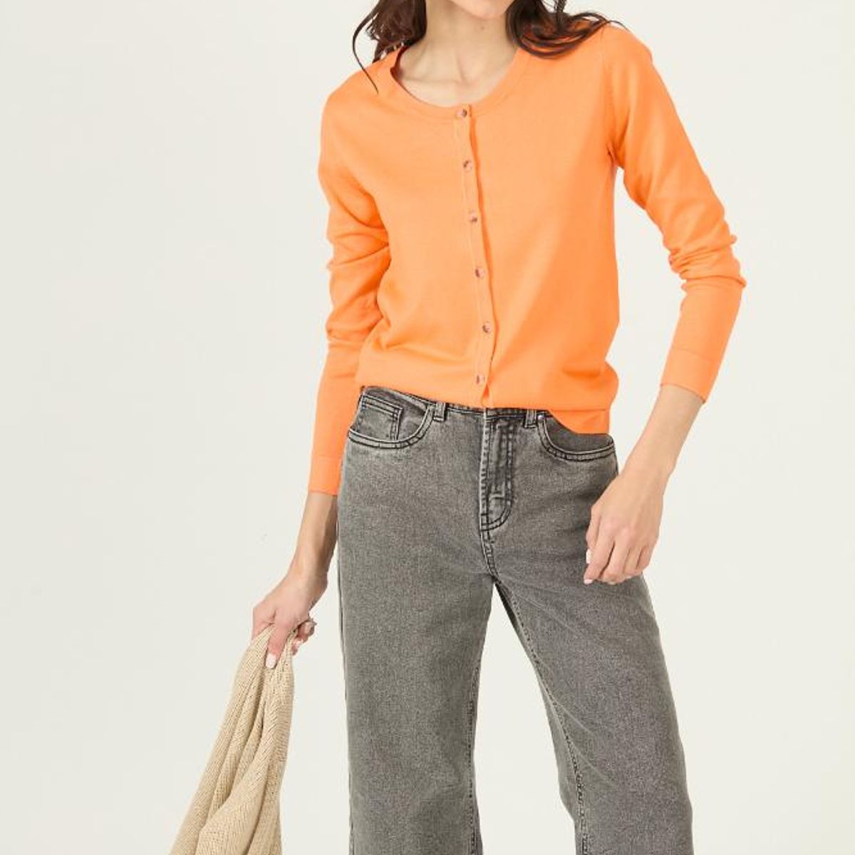 PRIVILEGE - Cardigan naranjo 2988