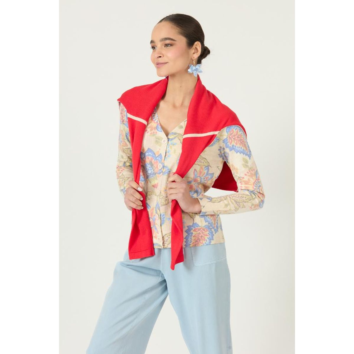 PRIVILEGE - Cardigan multicolor estampado 2935