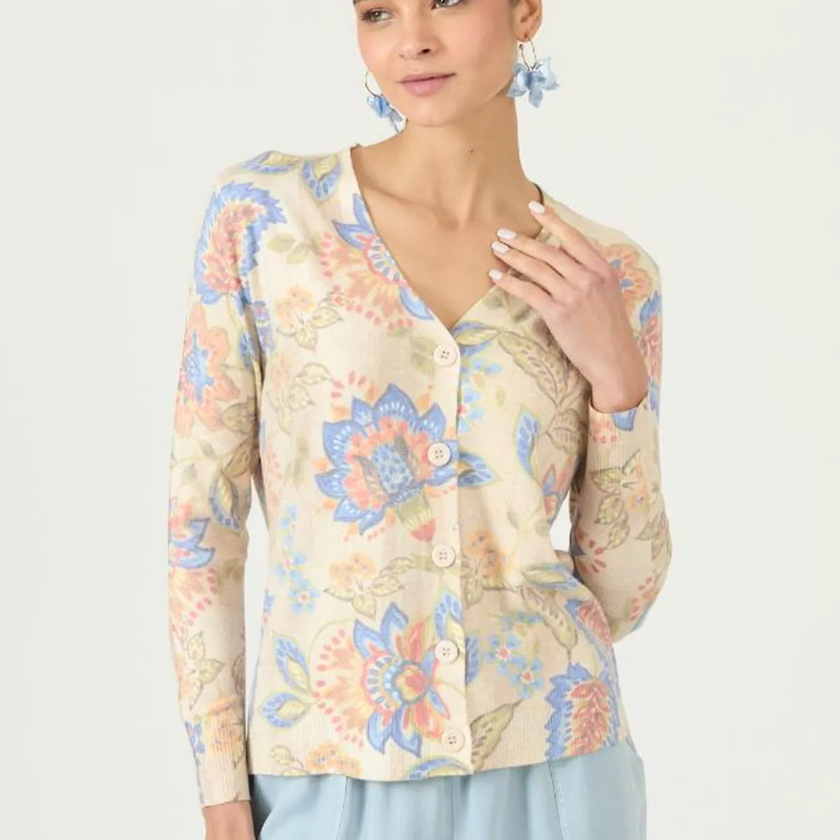 PRIVILEGE - Cardigan multicolor estampado 2935