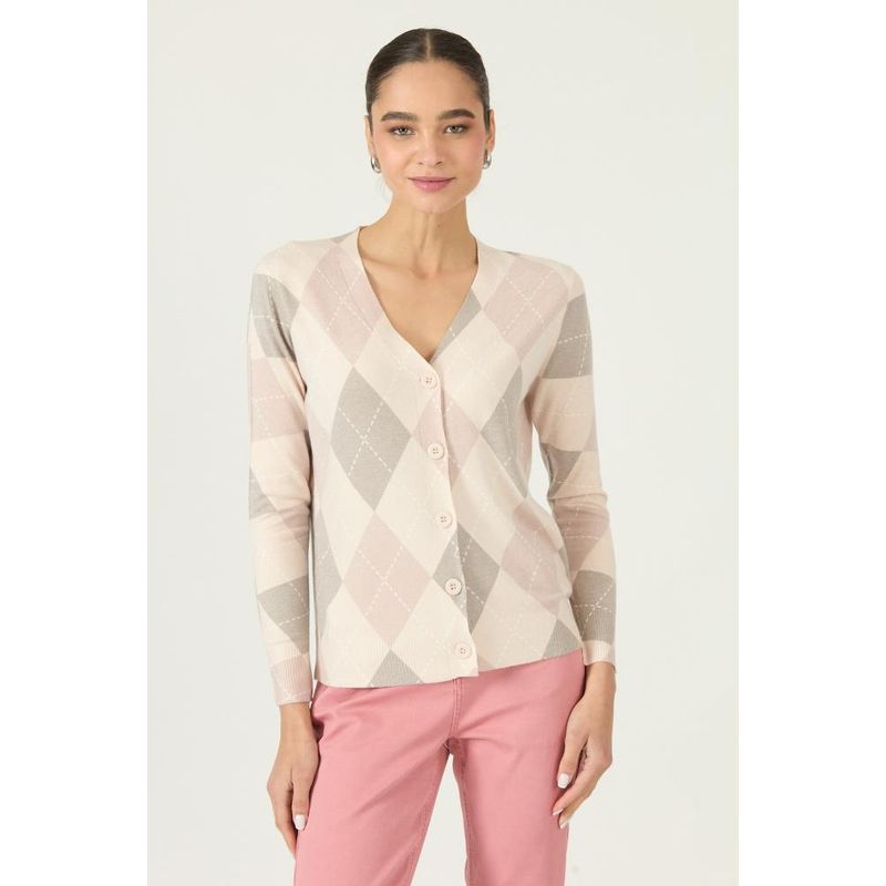 PRIVILEGE - Cardigan crudo estampado 2934
