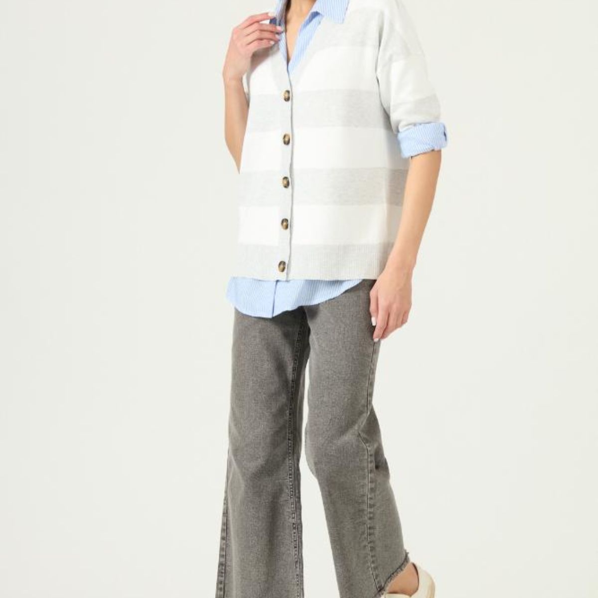 PRIVILEGE - Cardigan gris 2953