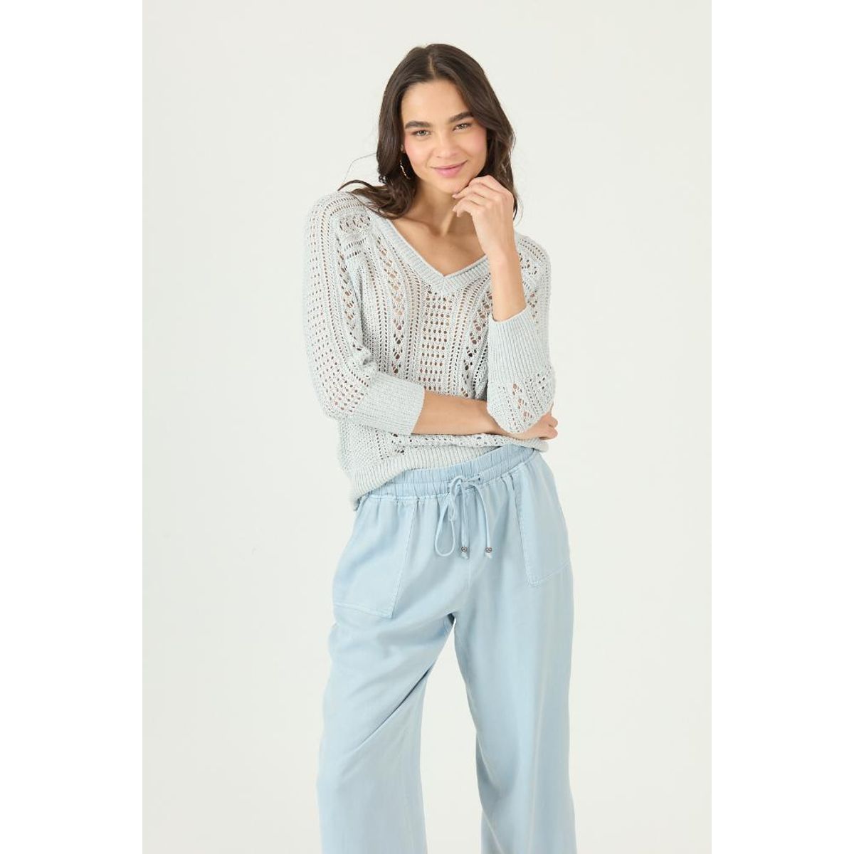 PRIVILEGE - Sweater celeste 2964