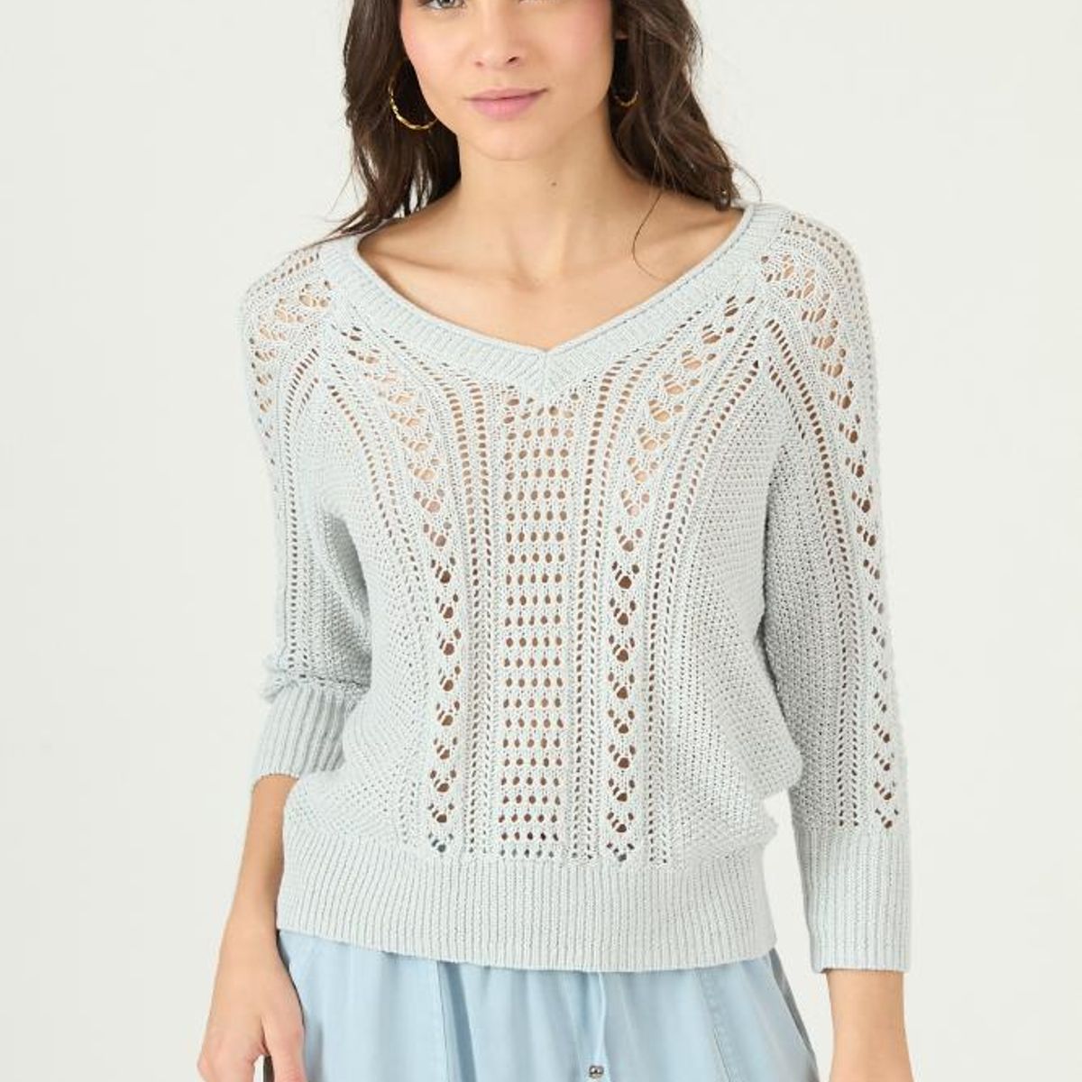 PRIVILEGE - Sweater celeste 2964