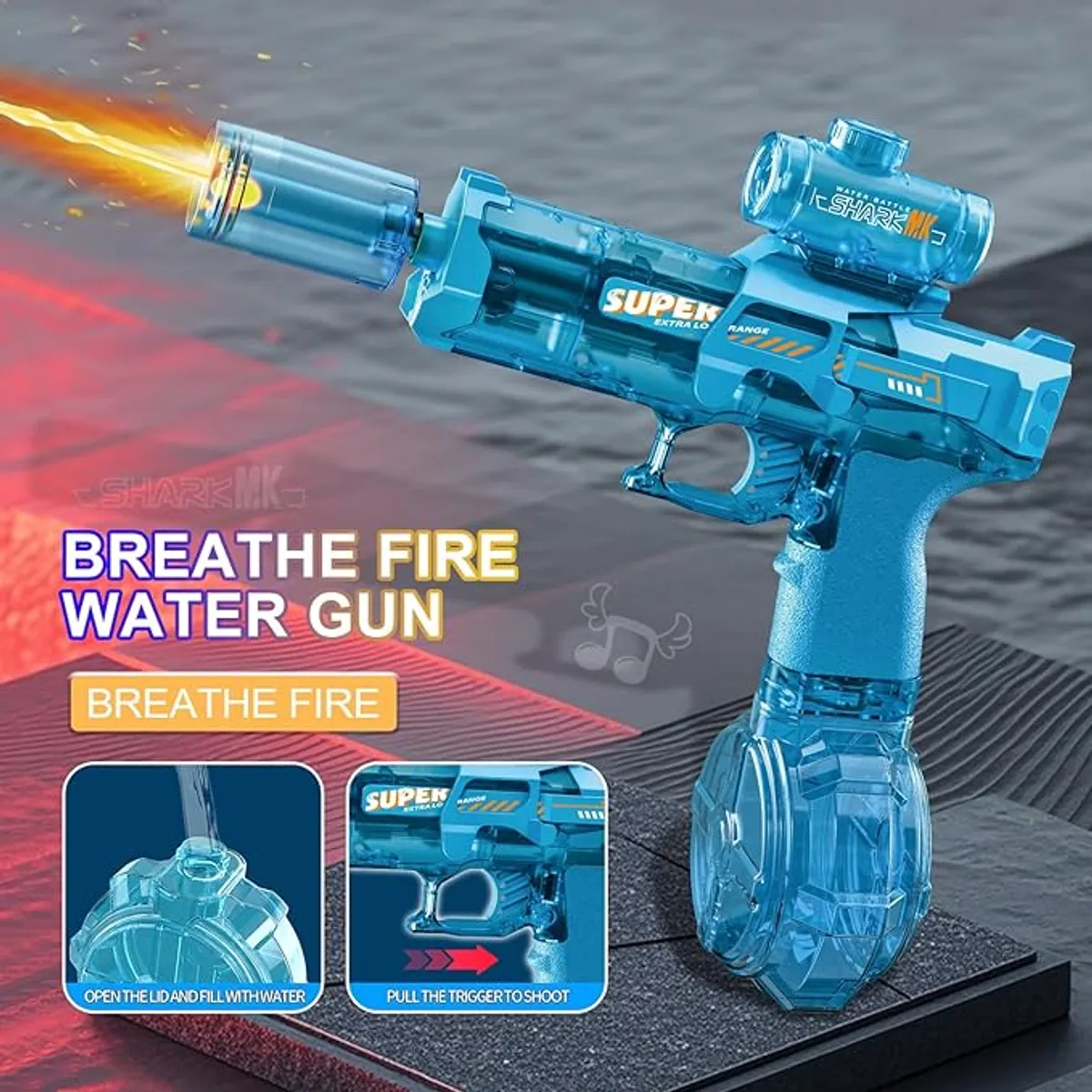 MOVI - PISTOLA DE AGUA ELECTRICA DISPARO CONTINUO CON LUZ