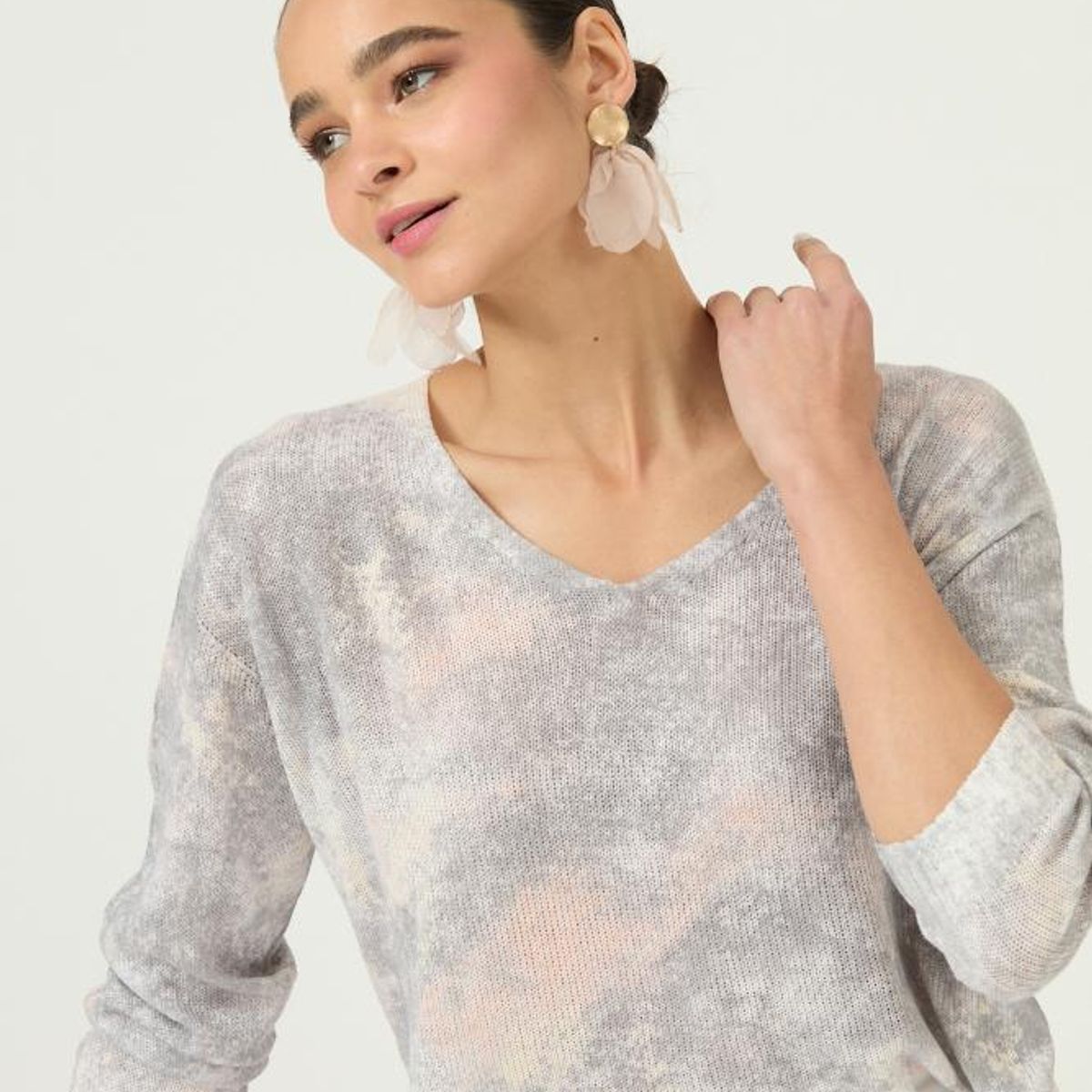 PRIVILEGE - Sweater gris estampado PRIVILEGE 3124