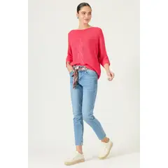 PRIVILEGE - Sweater fucsia trenzas 2972