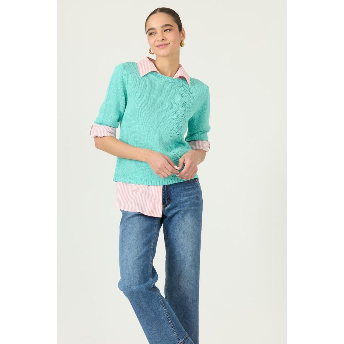 PRIVILEGE - Sweater turquesa PRIVILEGE 3116