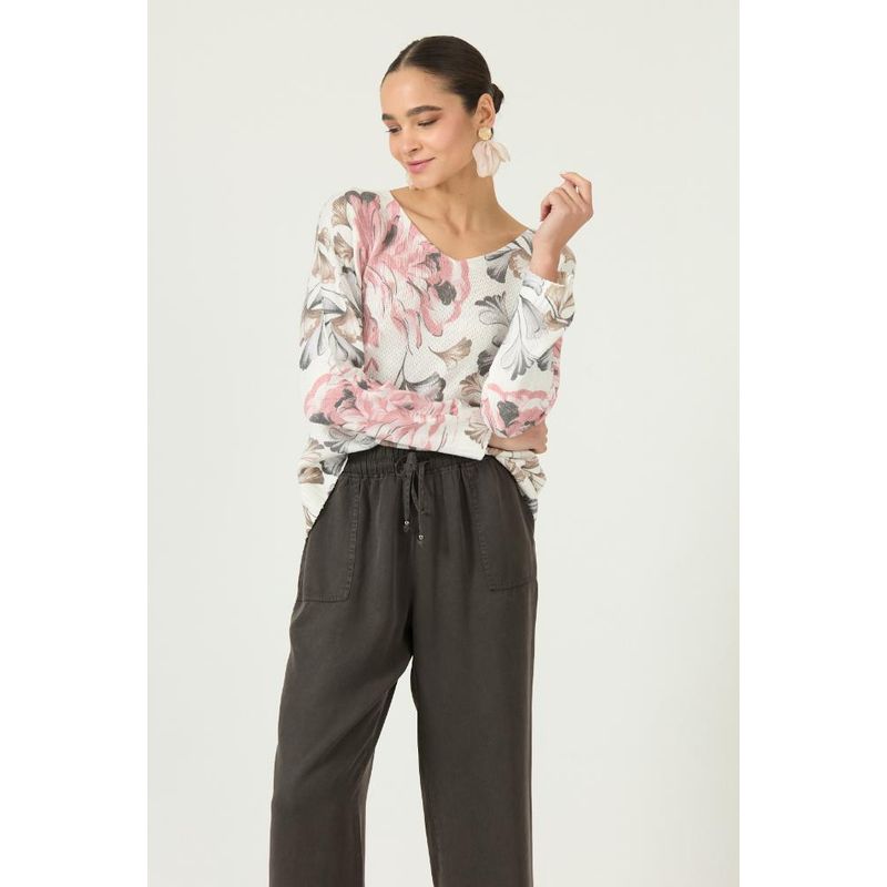 PRIVILEGE - Sweater rosa estampado PRIVILEGE 3123