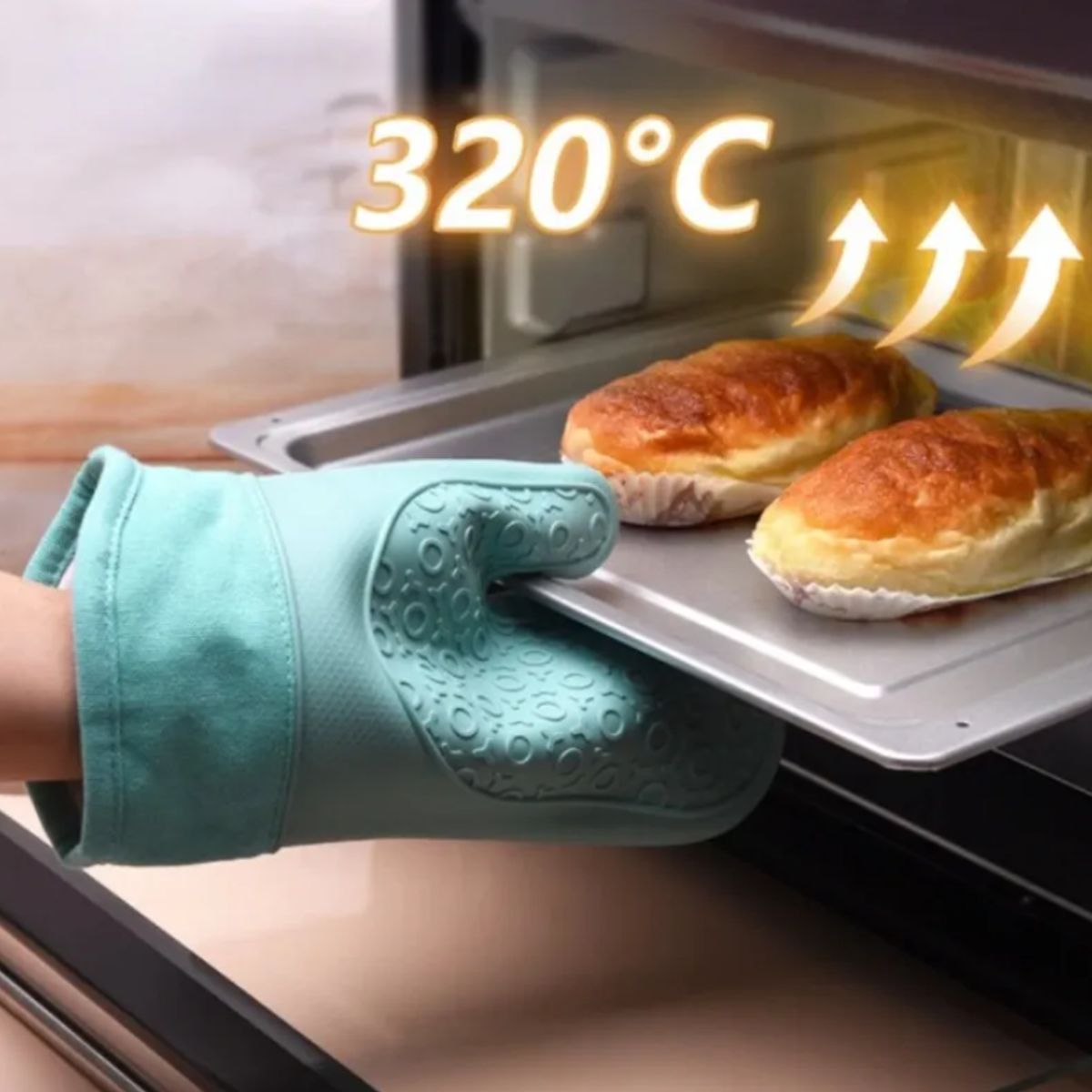 GENERICO - Guantes De Silicona Para Horno Y Cocina Toma Ollas Antideslizante