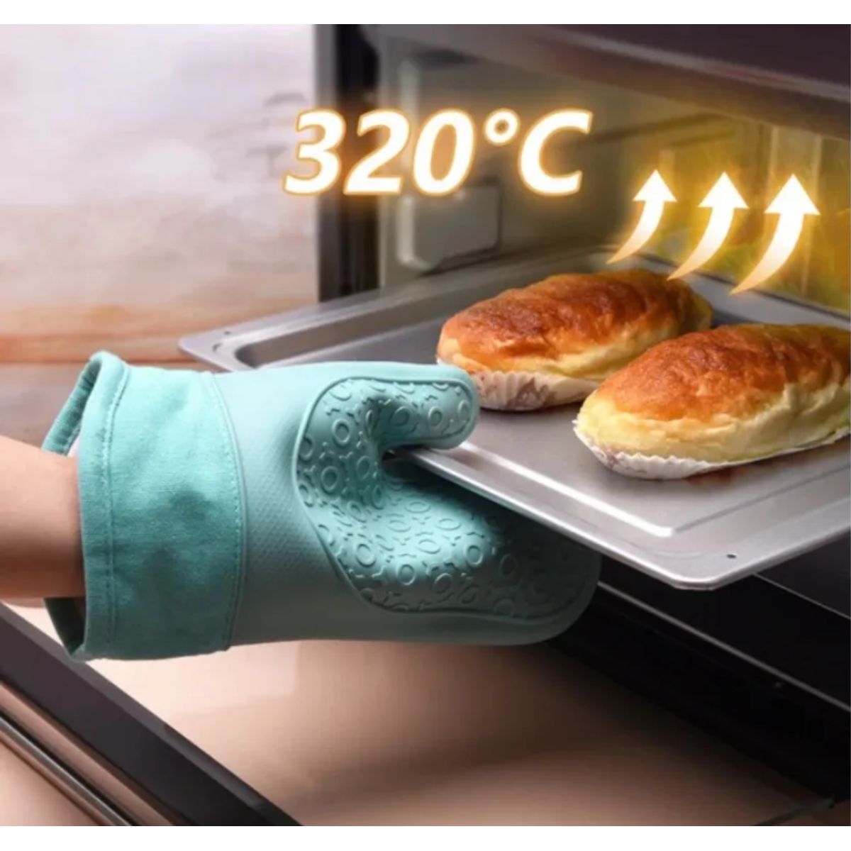 GENERICO - Guantes De Silicona Para Horno Y Cocina Toma Ollas Antideslizante