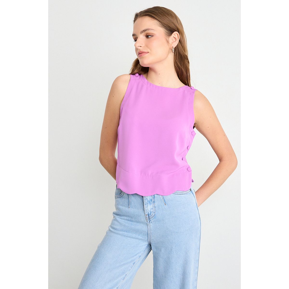 IO - Blusa Lisa Mujer Fucsia Io