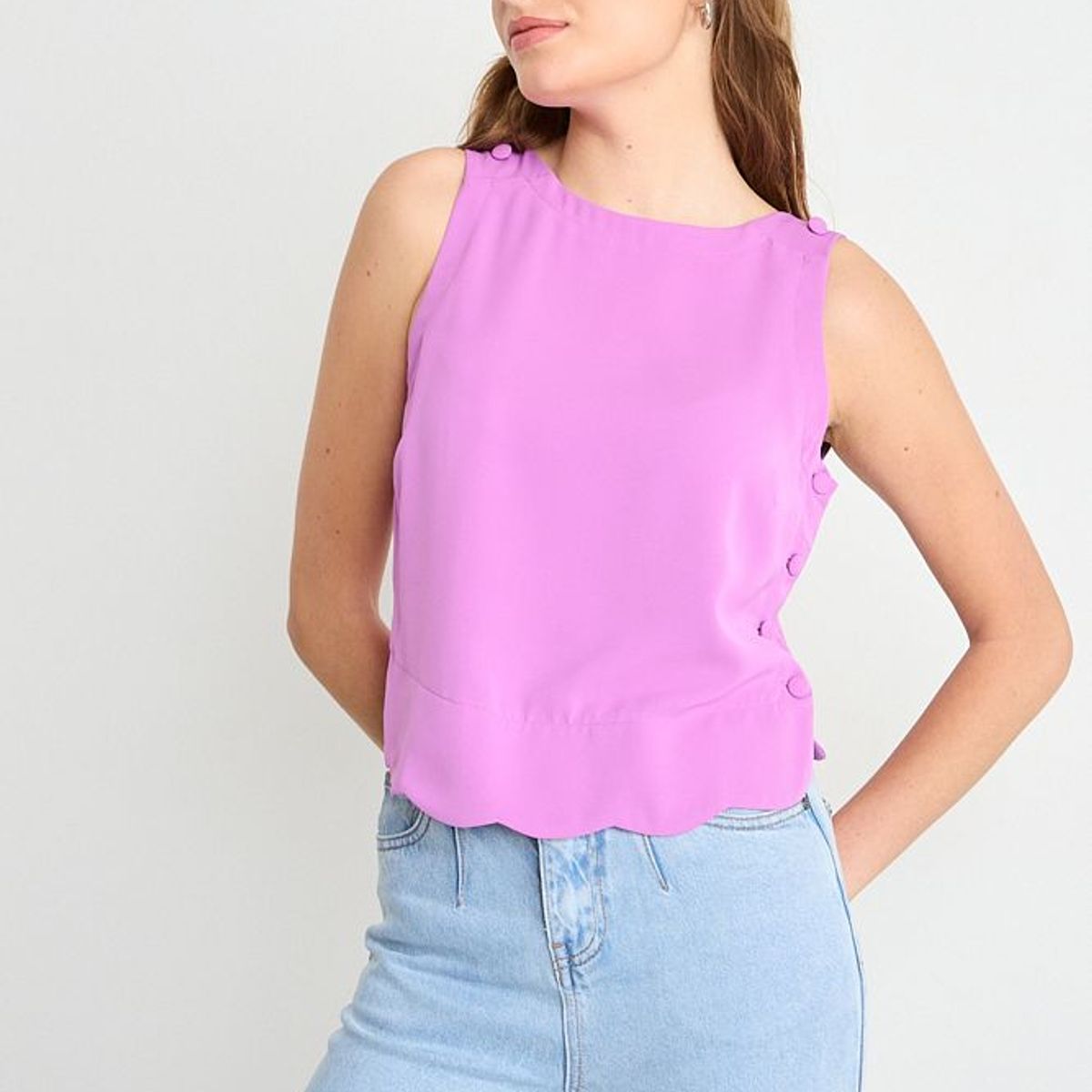 IO - Blusa Lisa Mujer Fucsia Io