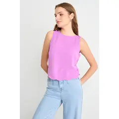 IO - Blusa Lisa Mujer Fucsia