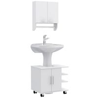 Combo Mueble Para Lavamanos + Botiquin 2 Puertas Big Bath Blanco