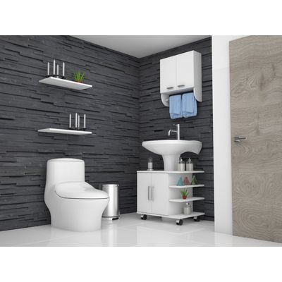Imagen 2 del producto Combo Mueble Para Lavamanos + Botiquin 2 Puertas Big Bath Blanco