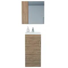 TUHOME - Combo Mueble Vanitorio De Bano + Botiquin Con Espejo 2 Puertas