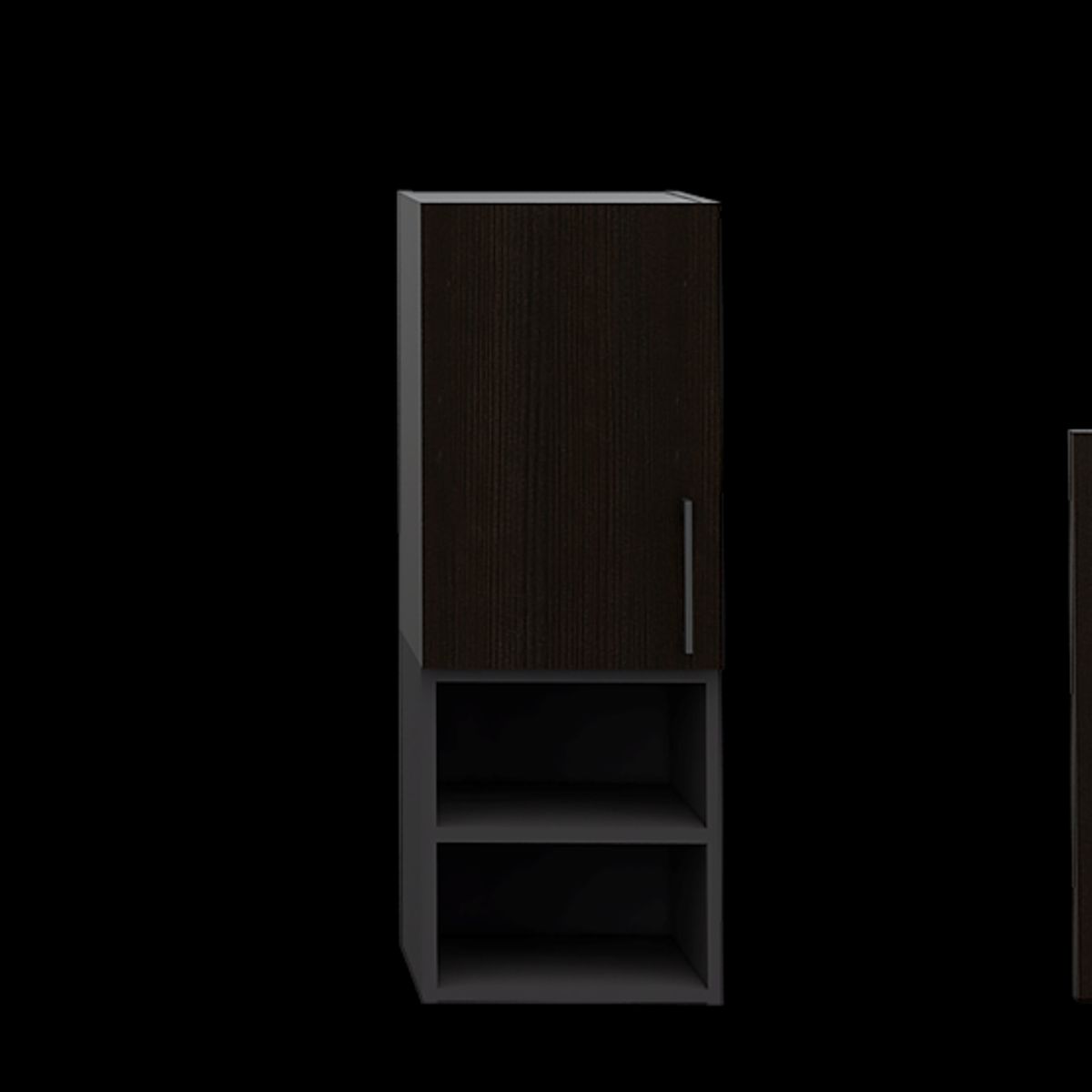 TUHOME - Combo Mueble Vanitorio 1 Puerta + Espejo + Mueble Auxiliar Wengue