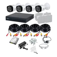 DAHUA - CÁMARAS DE SEGURIDAD KIT 4 UNIDADES DE 2MP, XVR 4CH, DD 1TB, ACCESORIOS