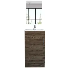 TUHOME - Combo Mueble Vanitorio 1 Puerta + Espejo Conac