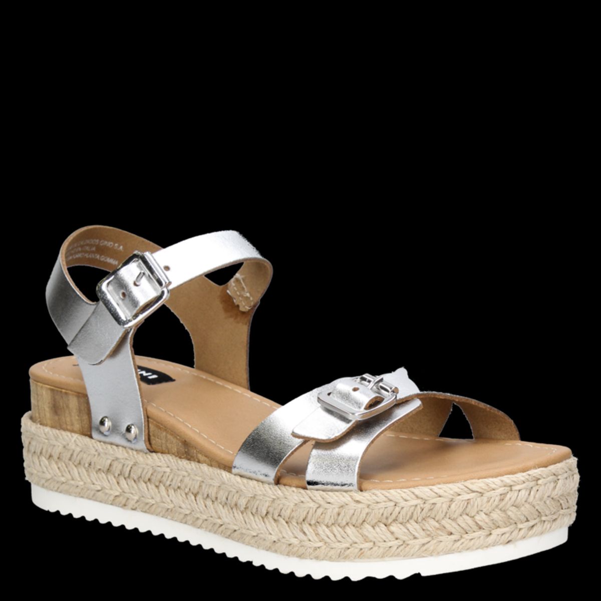 POLLINI - Sandalia Casual Mujer Plateado Pollini