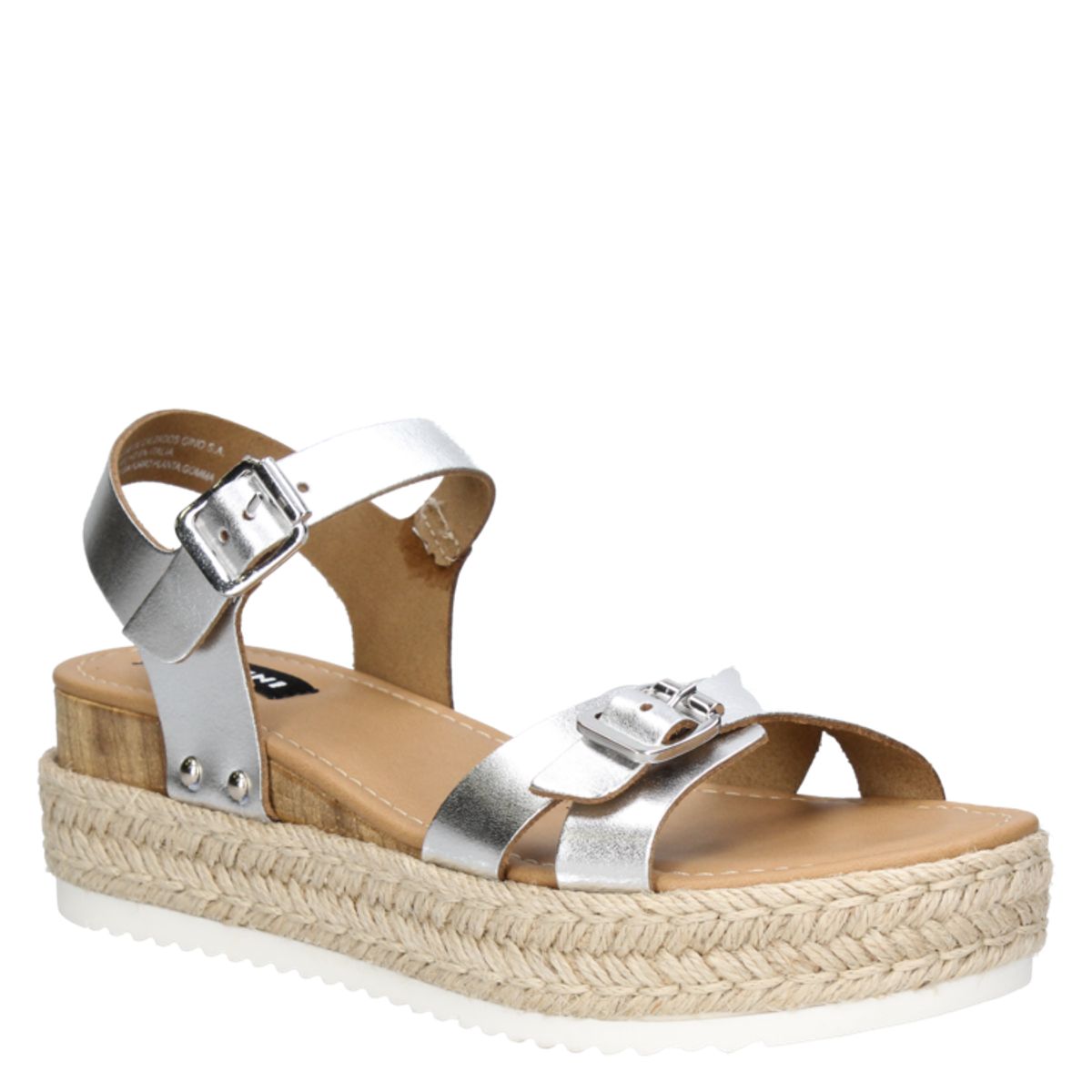 POLLINI - Sandalia Casual Mujer Plateado Pollini