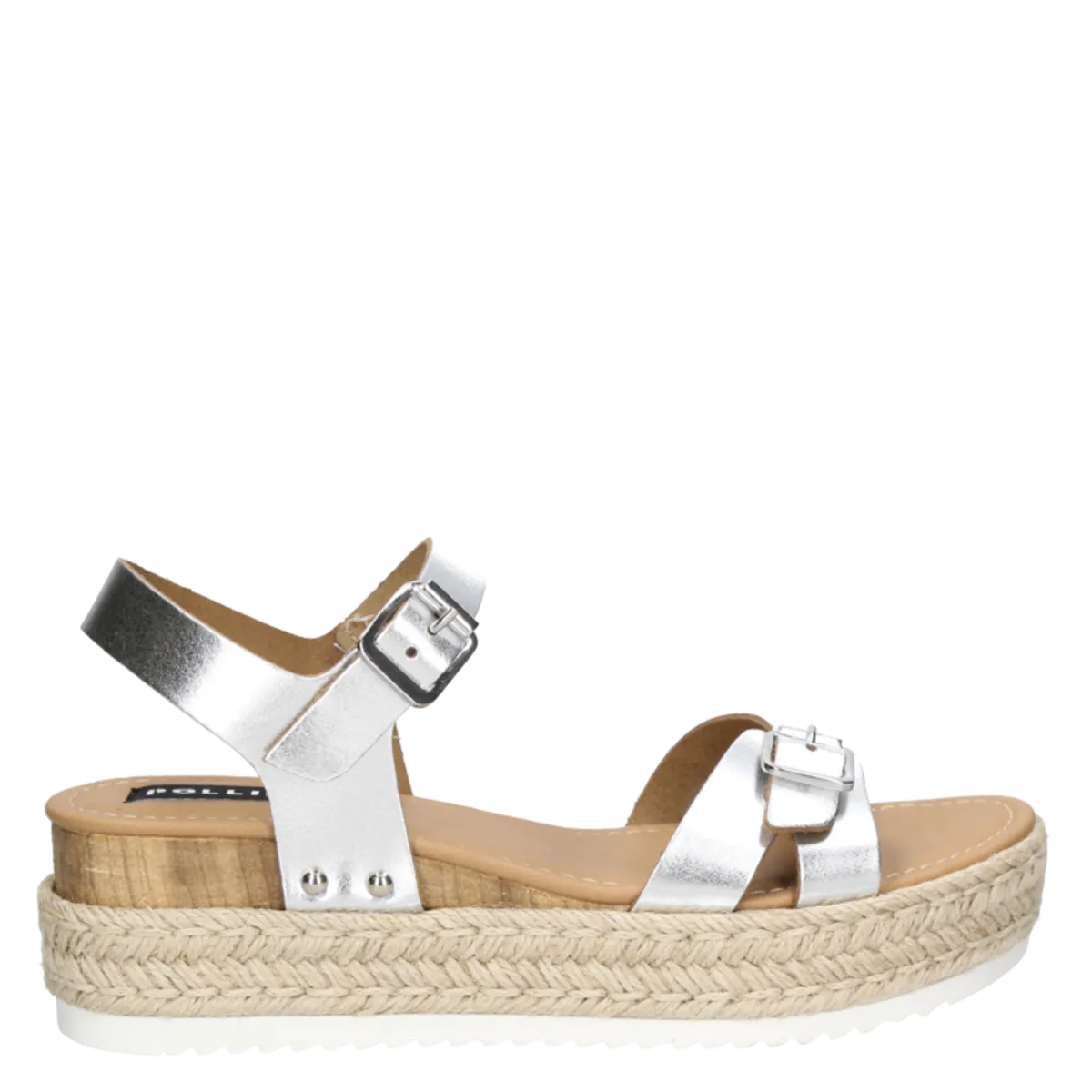 POLLINI - Sandalia Casual Mujer Plateado Pollini