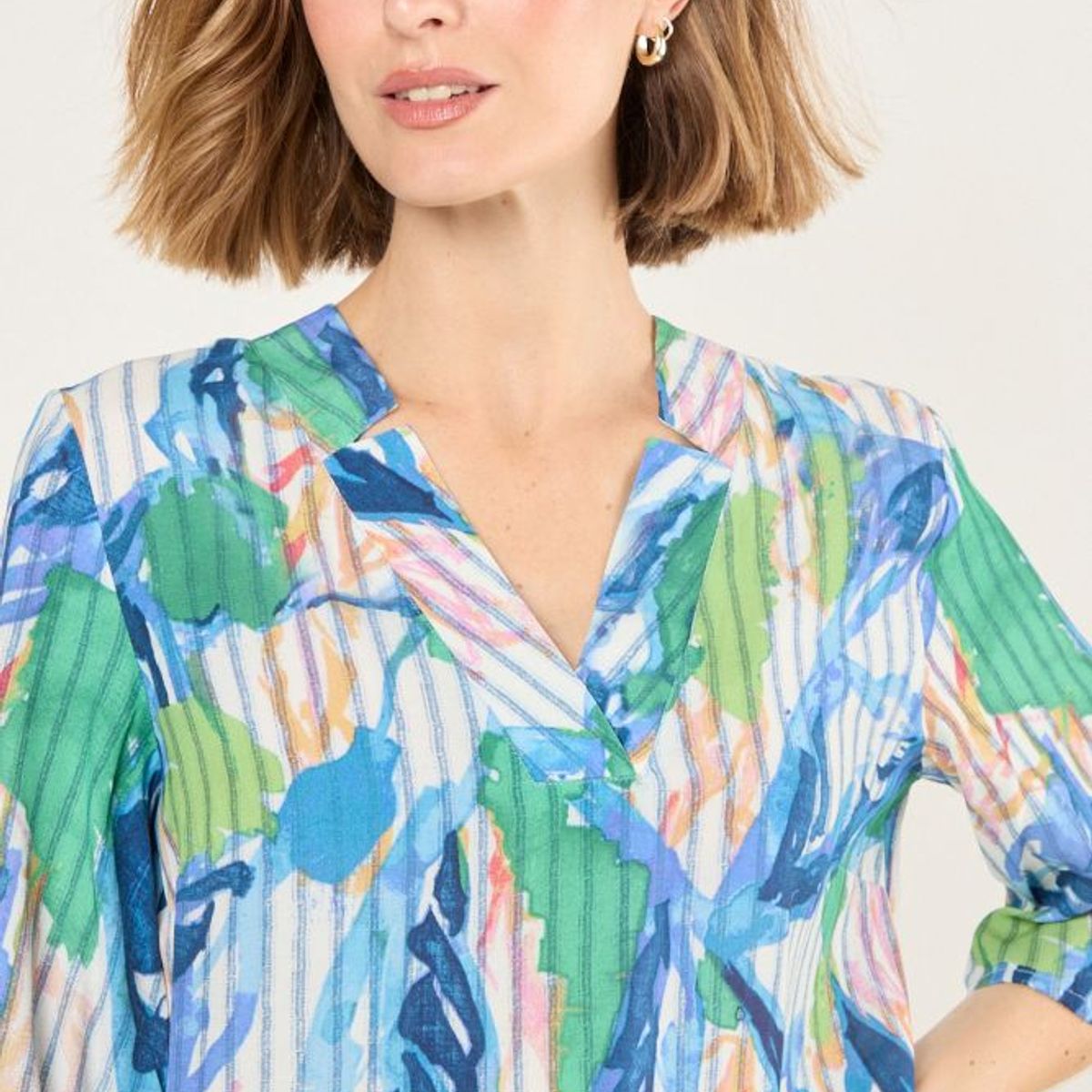 MA GRIFFE - Blusa Manga Larga Mujer Celeste Magriffe