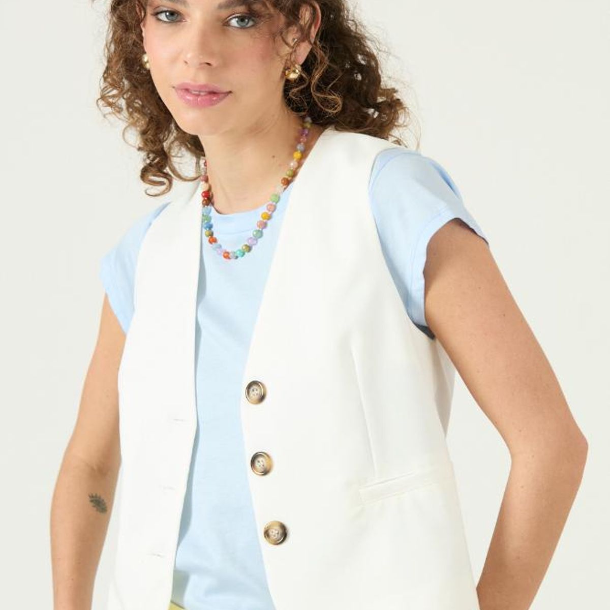 PRIVILEGE - Polera celeste PRIVILEGE 3227