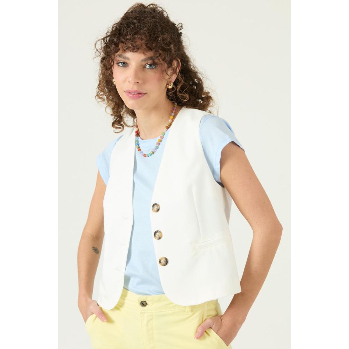 PRIVILEGE - Polera celeste PRIVILEGE 3227
