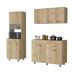 TUHOME - Combo Mueble Microondas + Mueble Aereo + Mueble Base Duna