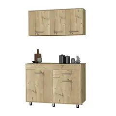 TUHOME - Kit De Cocina Mueble Aereo 3 Puertas + Mueble Base 2 Puertas 1 Cajon Duna