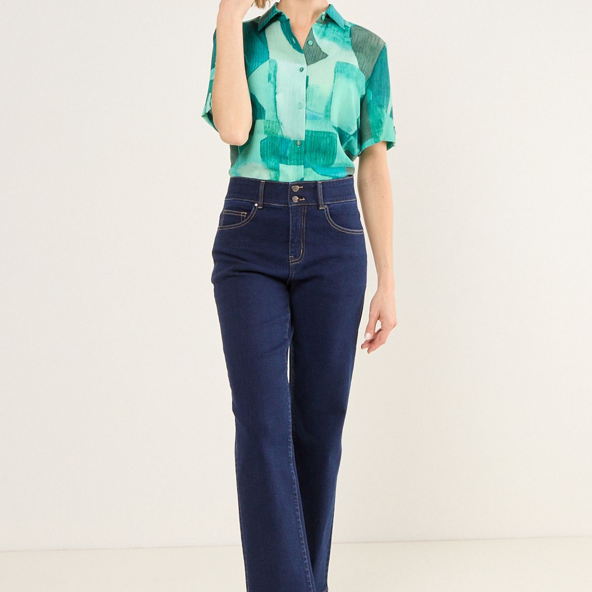 MA GRIFFE - Jeans Recto Mujer Azul Magriffe