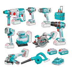 TOTAL TOOLS - Kit Herramientas Inalámbricas 20v 9 Pcs+ 2 Bat+ Carg Total