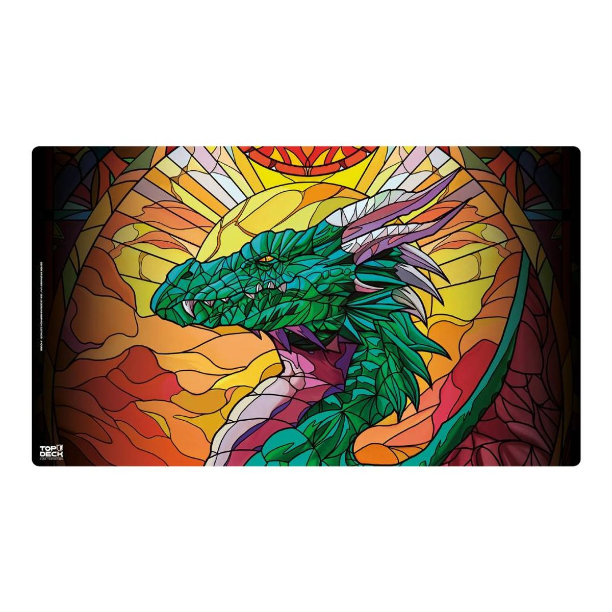 GENERICO - Playmat Topdeck Colección Vitrales - Dragón Verde
