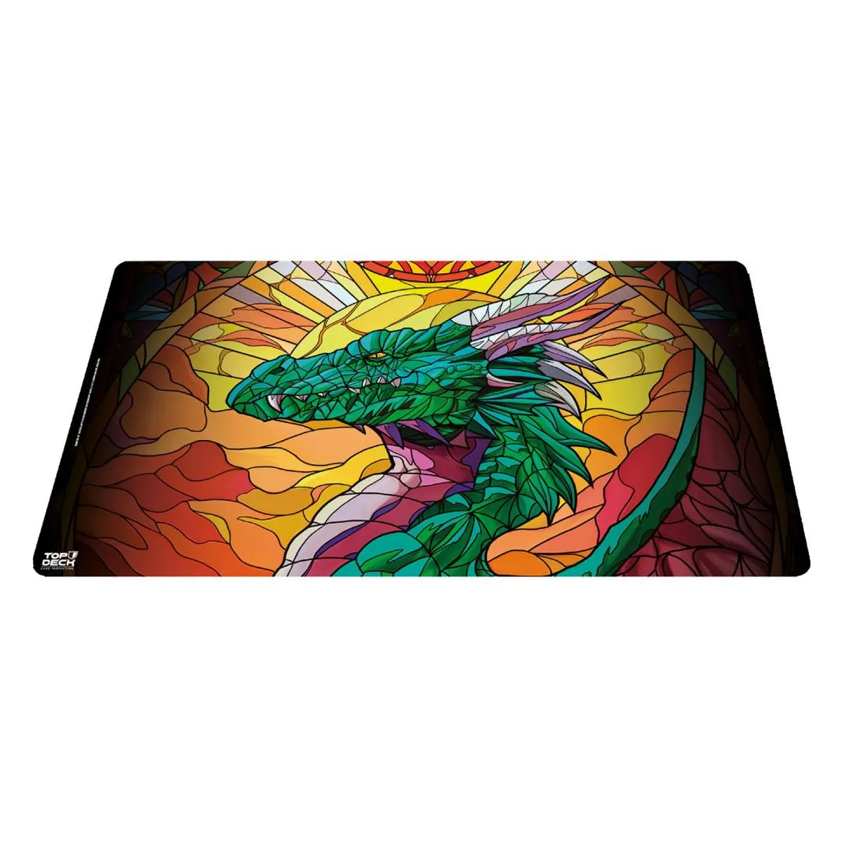GENERICO - Playmat Topdeck Colección Vitrales - Dragón Verde