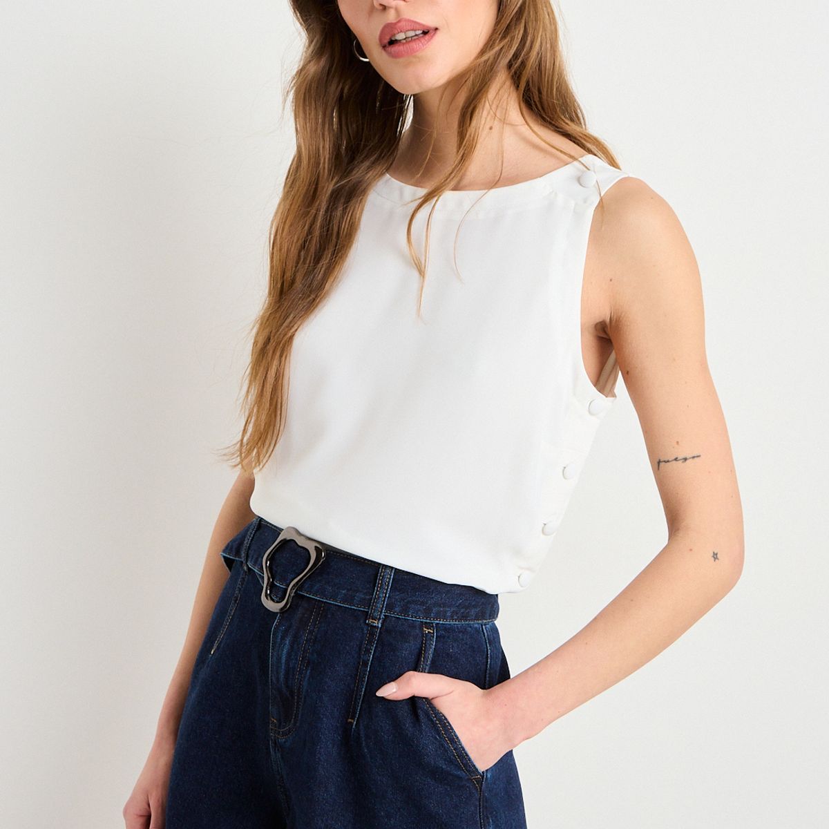 IO - Blusas Sin Manga Mujer Crudo Io